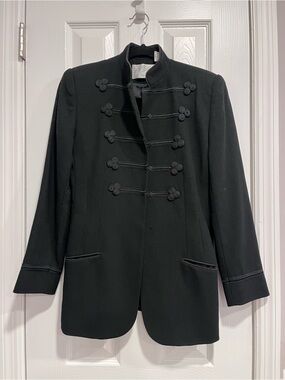 Vintage Lord and Taylor Black Napoleon Military Style Blazer Jacker Size 2